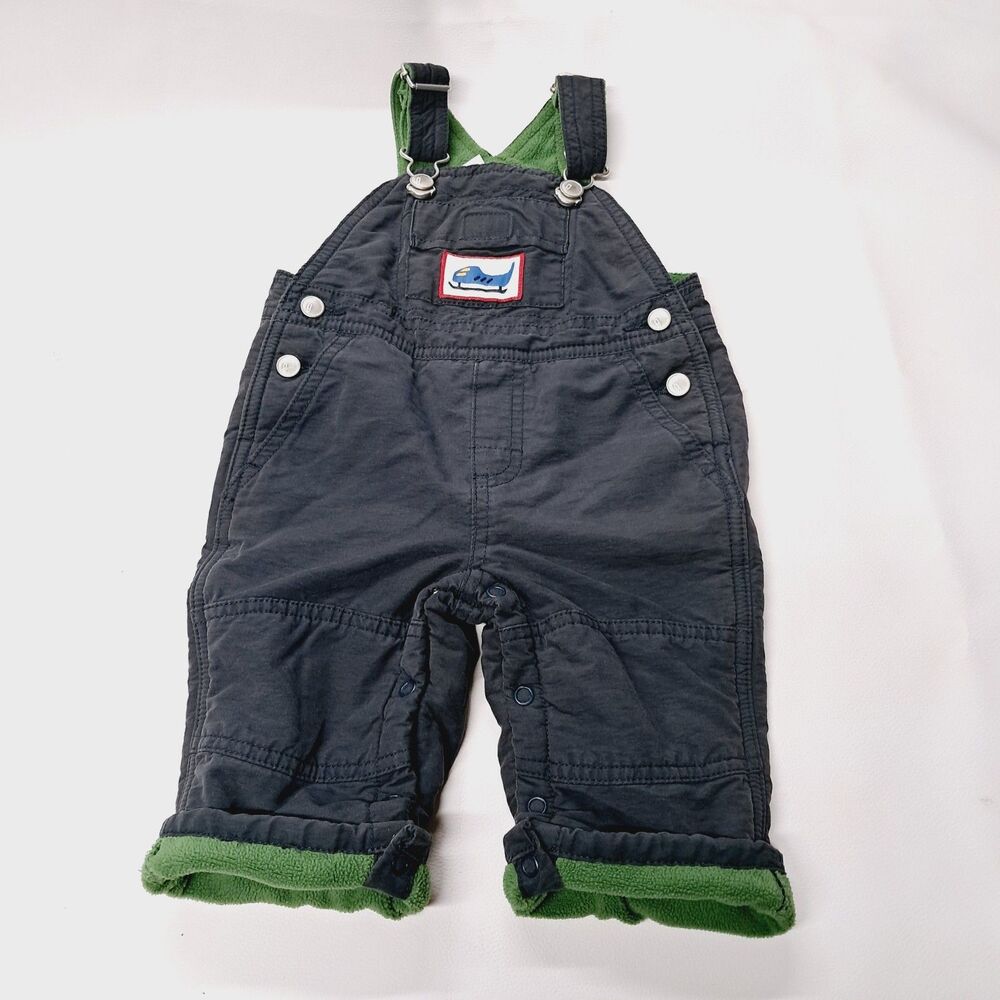 Gymboree 3-6 Months Y2K Vtg Overalls Navy  Fleece Lined Snowmobile Baby 2006